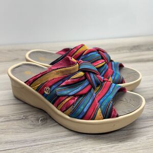 Bzees Smile Washable shoes Knotted Twist Wedge Sandal Slip On Size 7M